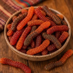 Chamoy Chili Gummy Worms Candy | 16 oz (1 LB) Bag | Mexican Style Spicy Candy