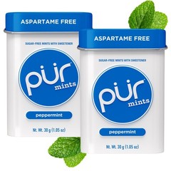 PUR Peppermint Sugar Free Mints 30 Pieces Pack of 2