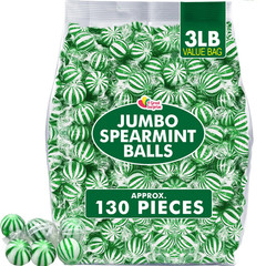 Jumbo Spearmint Mint Balls – 3 Pounds – Bulk Green Starlight Mints for Saint Pat