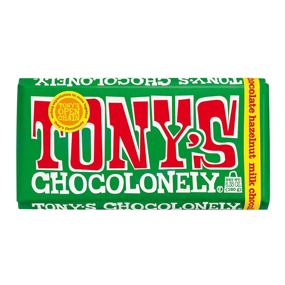 Tony`S Chocolonely 32% Milk Chocolate Hazelnut Bar 6.35 Oz Pack Of 4