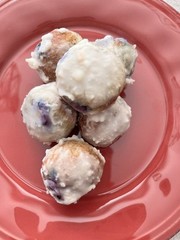 Keto Lemon Blueberry Glazed Donut Holes * Zero Net Carbs * Diabetic Friendly