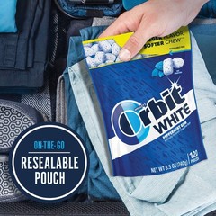 ORBIT WHITE Peppermint Gum – Sugar-Free Chewing Gum, Resealable Bag 120 Piec…