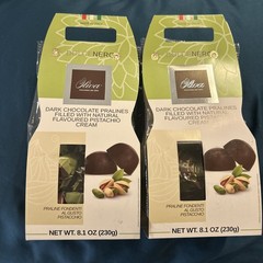 Oliva Dark Chocolate Pralines Pistachio Cream Set of 2 8.1 oz Bags Made in Italy