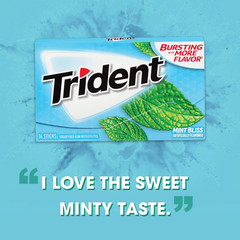3x Packs Trident Mint Bliss Flavor Sugar Free Chewing Gum | 14 Sticks Per Pack