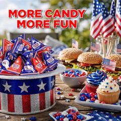 Patriotic Candy – 40 Count Pack – Popping Rocks Pouches – 4Th of July Candy – St