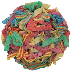 Sour Every Flavor Mixed Gummy Belts Candy 1 Pound (Blueberry, Apple, Mango, W…