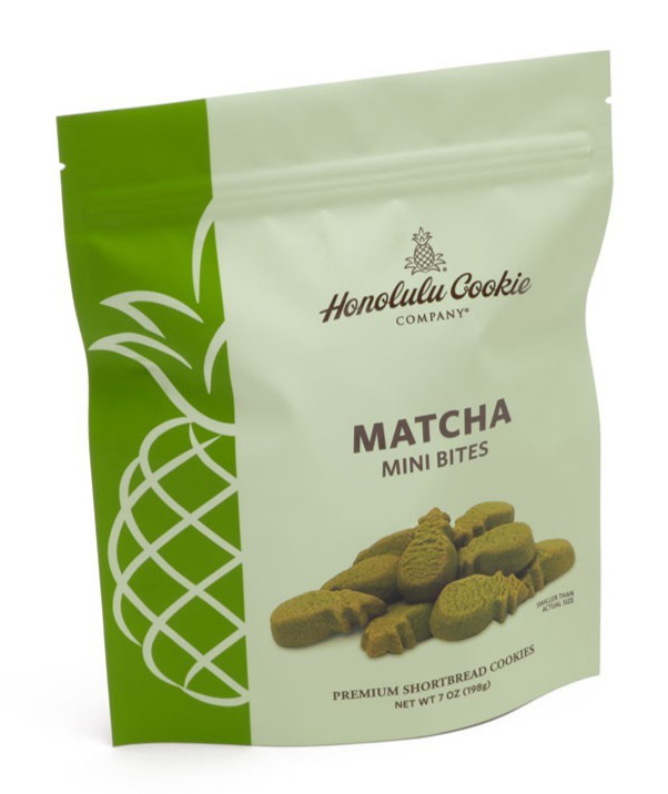 Honolulu Cookie Company MATCHA Mini Bites Shortbread Cookies Green Tea BB 11/26