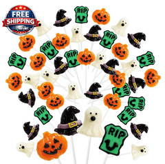 Halloween Suckers Lollipops Candy 32 Counts, Spooky Ghost, Witch’S Hat, Jack-O’-