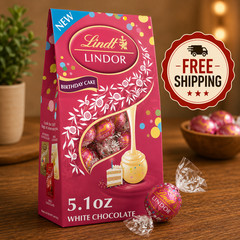 Lindt LINDOR Strawberries & Cream White Chocolate Truffles 5.1oz Bag- Free Ship