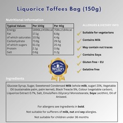 Bulk Black Licorice Toffees – Chewy British Candy, Old Fashioned Sweets, 12 Pack