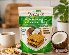 2 PACK Tropical Fields Organic Crispy Coconut Rolls, 11 OZ Each, FREE SHIPPING!!