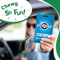 10 Packs x 45g Eclipse Chewy Mints Peppermint Bag 45g Chewy Candy /Intense Fresh