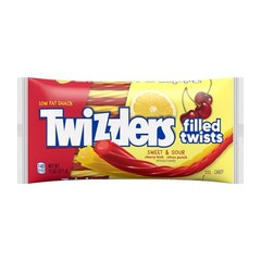 TWIZZLERS Filled Twist Sweet & Sour Pop Flavored Chewy Candy Licorice Bags 11 oz