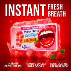 PaperMints CoolCaps – Instant Fresh Breath Mints Sugar-Free 4 Pack – 160 caps…