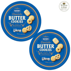 Benton’s Danish Butter Cookies 12 oz Tin Real Butter Assorted Cookies Pack of 2