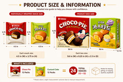 Orion Korean Snack Variety Pack Choco Pie & Custard Cake 24 Count