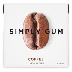 Simply Gum Chewing Coffee 6 Pack Natural Organic Kosher Aspartame Free Mint GMO