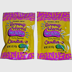 Trader Joe’s Sweet & Sour Fruity Gummy Worms Candy 5 oz (142g) 2 Bags