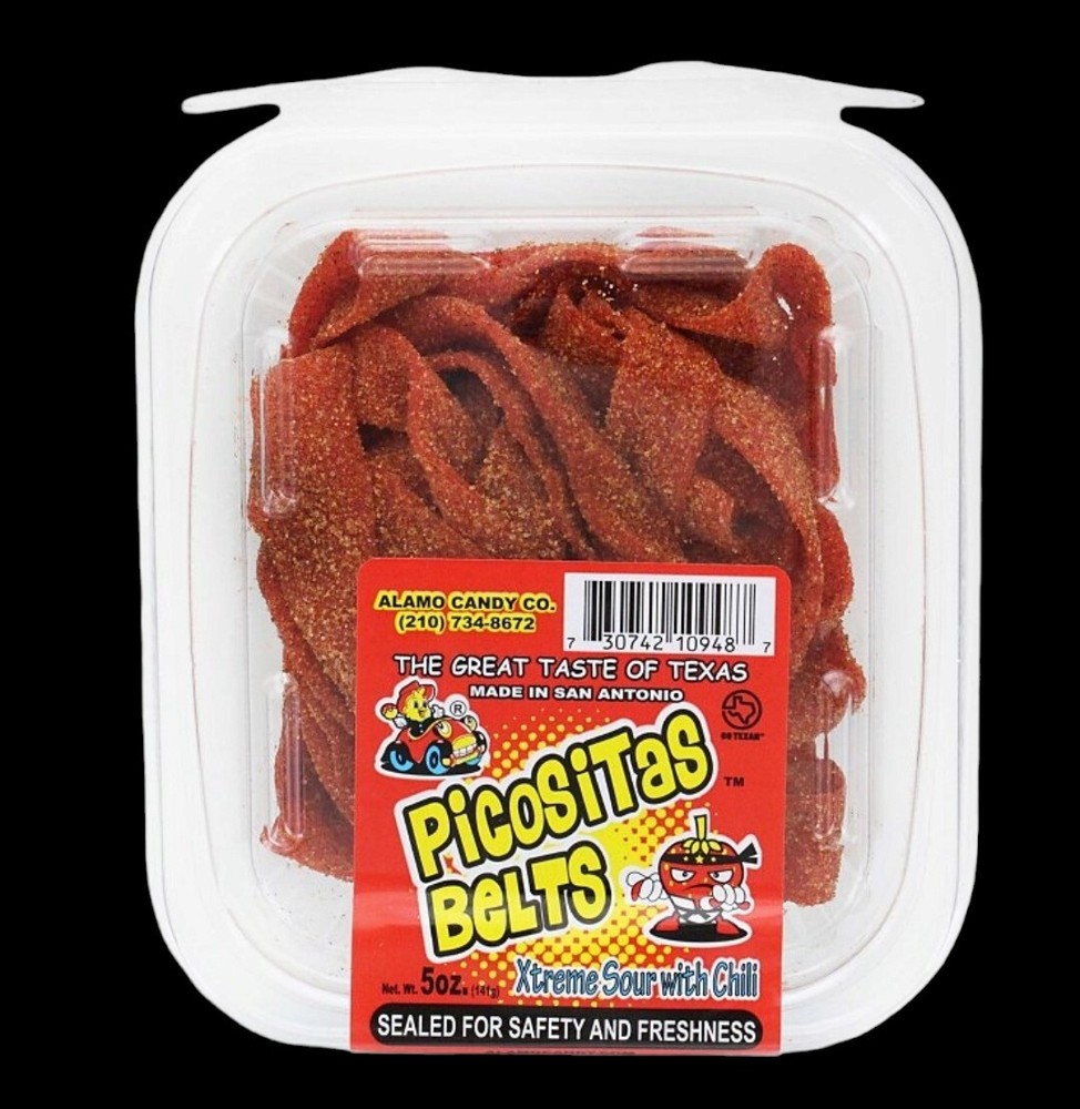 Alamo Candy Picositas Belts Extreme Sour And Chili 5oz
