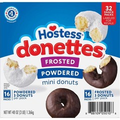 Hostess Donettes Variety Pack Donuts, Snack Size, 1.5 oz.,2 Pack