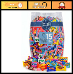 Bulk Candy & Chocolate Variety Pack 15 lbs – Assorted Gummy, Sour & Chocolate Tr