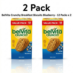 belVita Blueberry Breakfast Biscuits 2-Pack, 12×4 Biscuit Value Pack Mega Pack