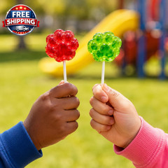 20-Count Paw Print Tattoo Lollipops for Kids – Individually Wrapped Fruit Flavor
