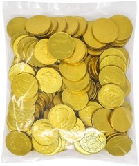130 Pieces Gold Foil Wrapped Chocolate Kennedy Half Dollar Coins Easter Candy !