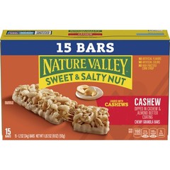 Nature Valley Sweet and Salty Nut Granola Bars, Cashew, 15 Count (Pack of 1)