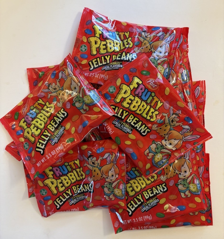 12 Bags Post Fruity Pebbles Jelly Beans 3.5 Oz Each :) 2027