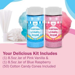 Cotton Candy Floss Sugar Package of ct-(Pink 0.48 Ounce (Pack 53), Plain