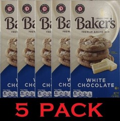 5x BAKER’S WHITE CHOCOLATE Premium Baking Bar 4 oz – 5 PACK