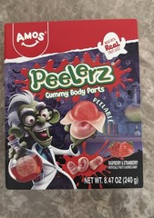 Peelerz Gummy Body Parts, Raspberry & Strawberry Candy