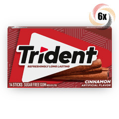 6x Packs Trident Cinnamon Flavor Sugar Free Chewing Gum | 14 Sticks Per Pack