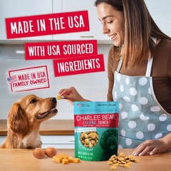 Charlee Bear Original Crunch Cheese & Egg Dog Treats 16oz 4-Pack USA Natural