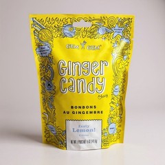 Gem Gem Chewy Ginger Candy Lemon 1-5oz Bag | Natural Non GMO Ginger Treat