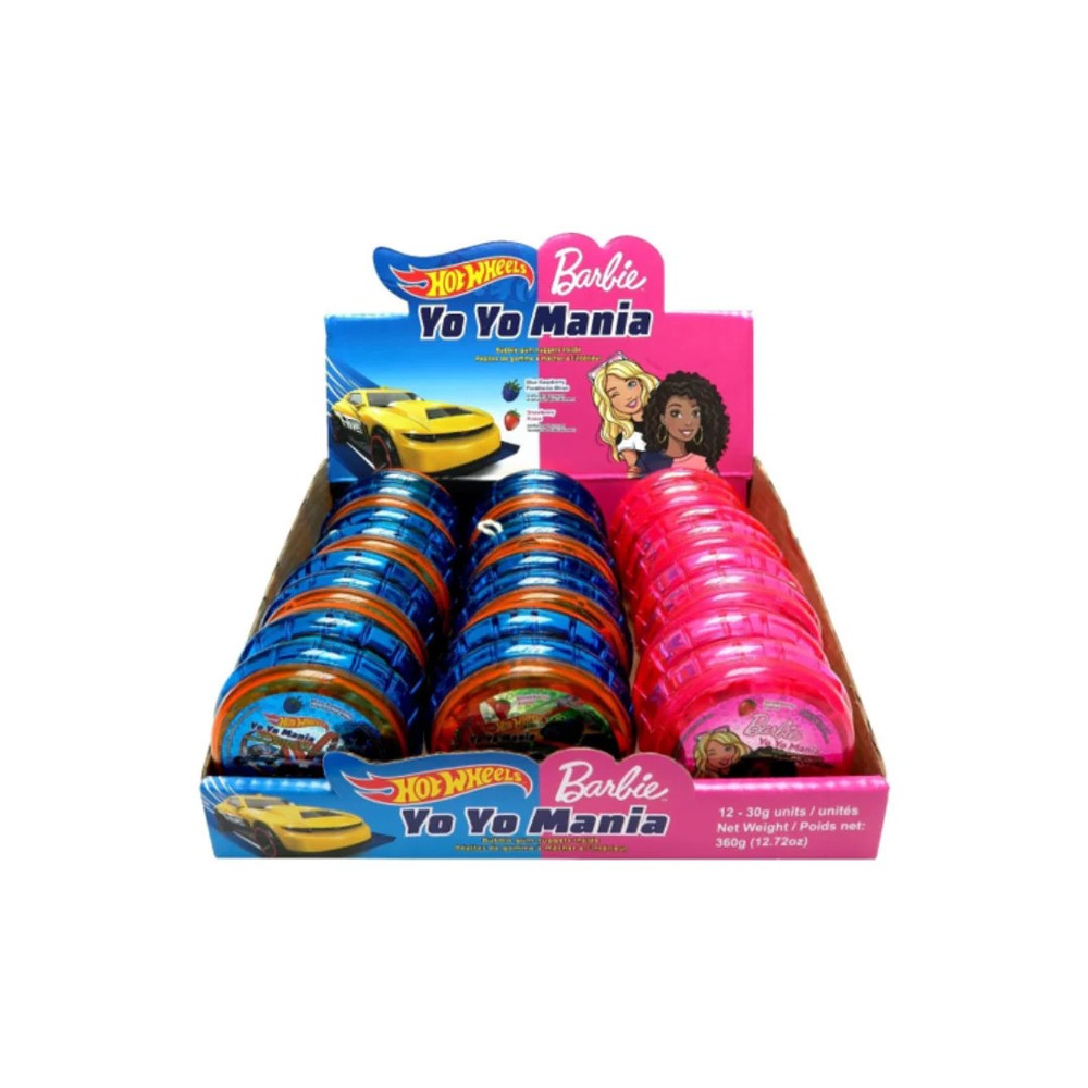 Barbie & Hot Wheels Yo Yo Mania, (12 x 30g), 360g/12.72 oz.