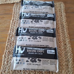 4 Bags Hu Organic Dark Chocolate Baking Chips 65% Cacao 10/2027