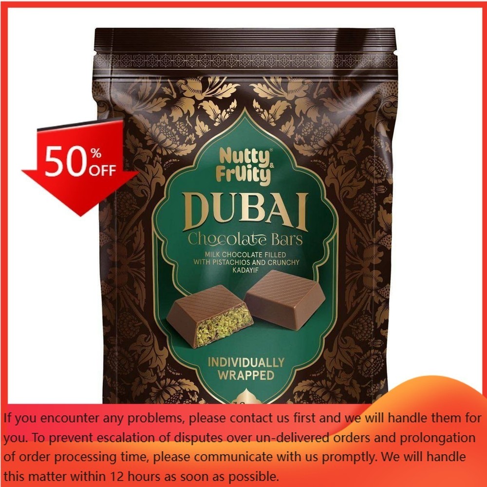 Nutty and Fruity Dubai Milk Chocolate Bars – 16oz/15ct