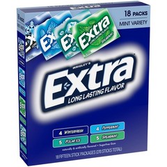 Wrigley’s Extra Mint Sugar Free Chewing Gum Variety Pack 18 Packs x 15 Pcs 07/26