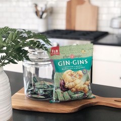 GIN GINS Original Ginger Chews – Natural Fresh Ginger Candy, 1lb Bag, 16oz–1Pack
