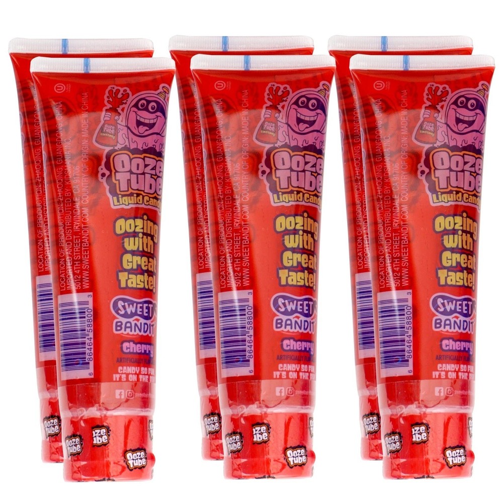 Ooze Tube Liquid Candy Cherry, 4 Ounce Each (Pack of 6)
