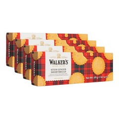 Walkers Stem Ginger Shortbread Cookies Pack of 4 Traditional Scottish Treats