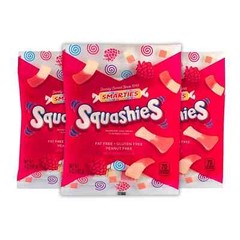 Smarties Squashies Foam Gummi Candy – 3 Bags – 5 oz. -Raspberry and Cream Flavor