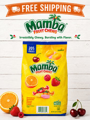 MAMBA Fruit Chews (Straw/Rasp/Orange/Cherry/Lemon) – JUMBO SIZE! – 205 PIECES!