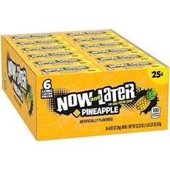 Now and Later Pineapple Flavored Candy, 24 6-piece Bars