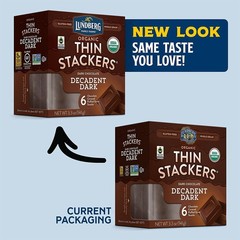 Lundberg Organic Thin Stackers Dark Chocolate Rice Cakes Gluten Free 19.8Oz