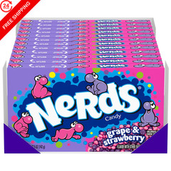 Nerds Candy, Grape & Strawberry Flavor, 5 5 Ounce (Pack of 12), Pink,Purple