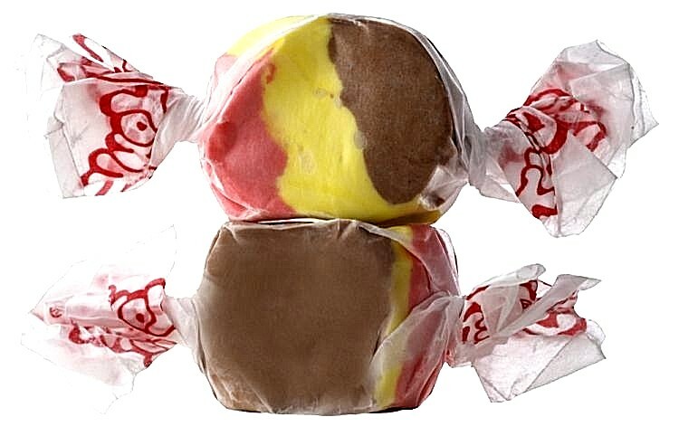 BANANA SPLIT Salt Water Taffy Candy- TAFFY TOWN – 1 LB BAG FRESH – FREE SHIPPING