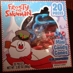 Frost The Snowman Mini Candy Canes 20 Pieces Blue Raspberry And Strawberry
